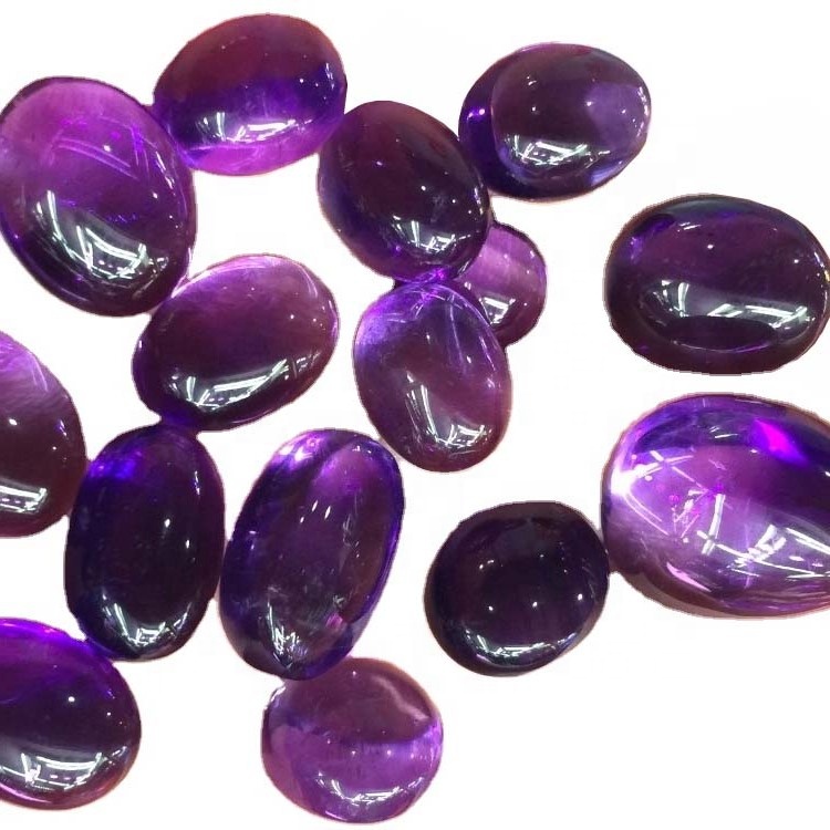 Romantiškas violetinė meilės ovalo formos natūralus kristalinis ametistas kabošonas 32
