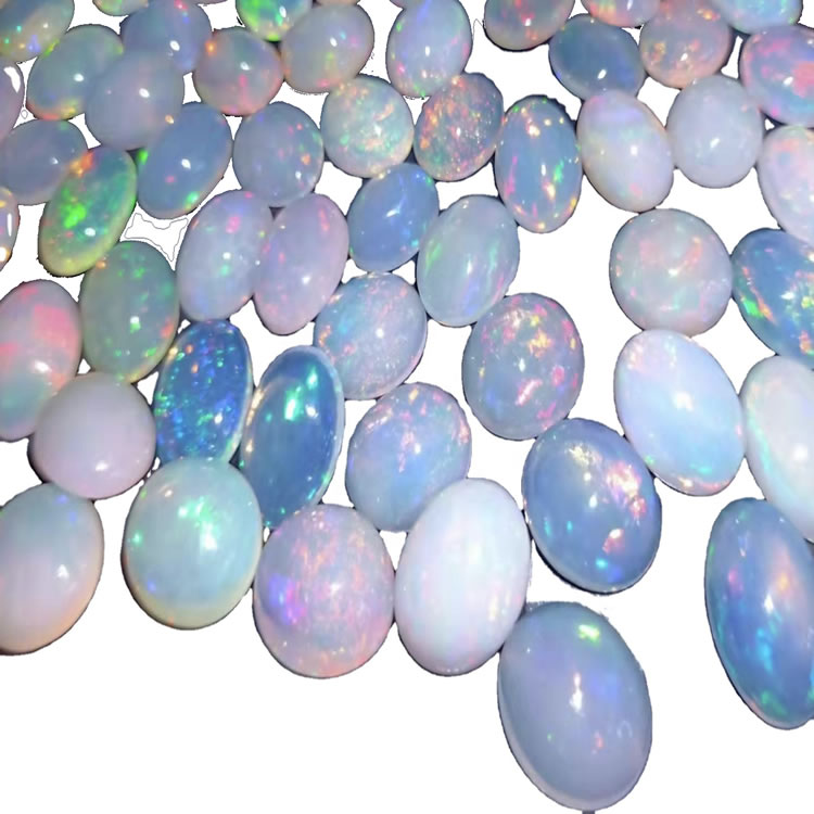 9 * 11 मिमी ओपल कॅडोकॉन्स चीनच्या ढीग रत्नांमधून नैसर्गिक बोल्डर ओपल 34
