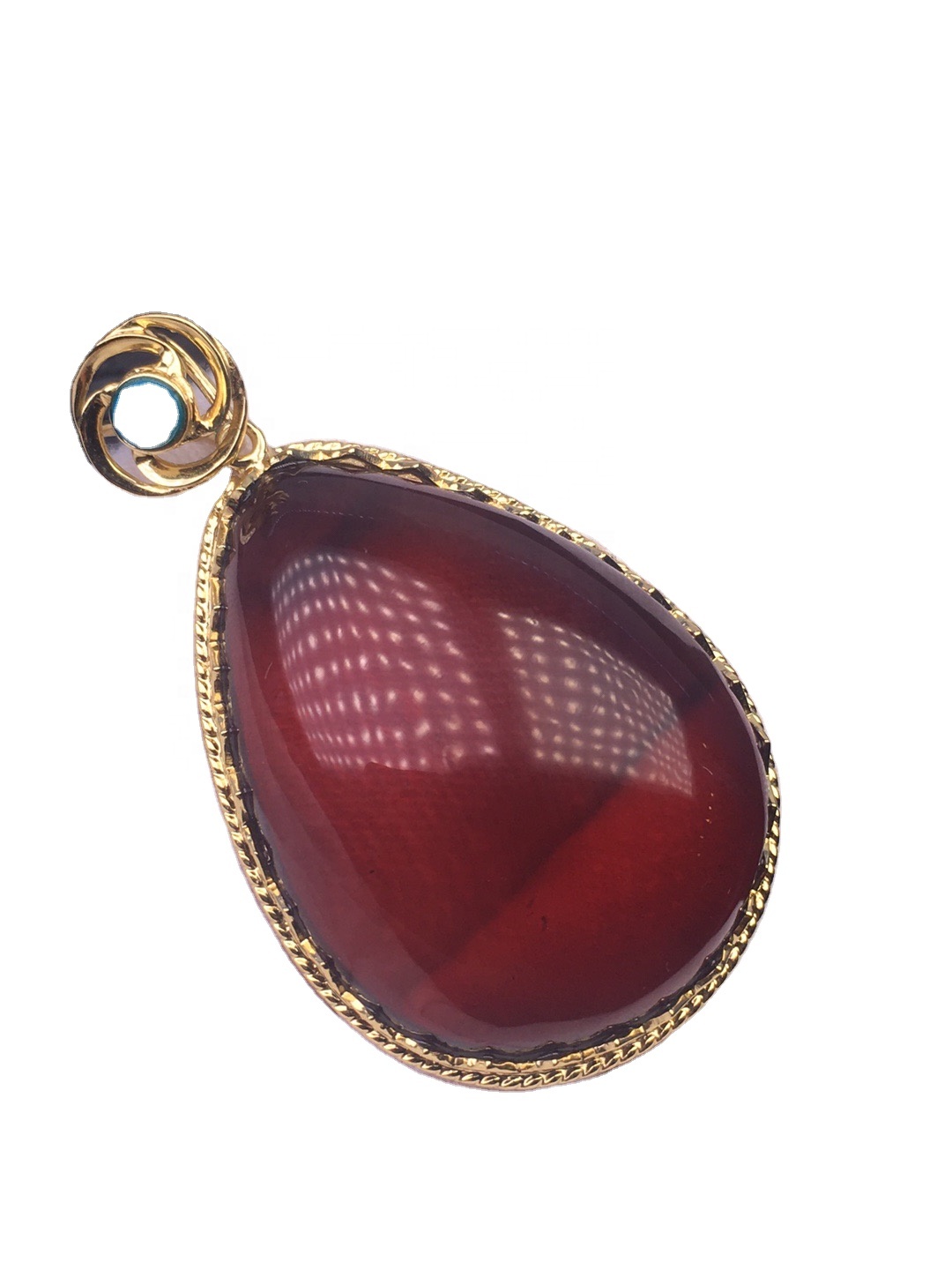 கிரிஸ்டல் தெளிவான தங்கம் சிவப்பு அம்பர் சபையர் / ப்ளூ ருடிலேட் குவார்ட்ஸ் பதக்கத்தை பூசினார் 9