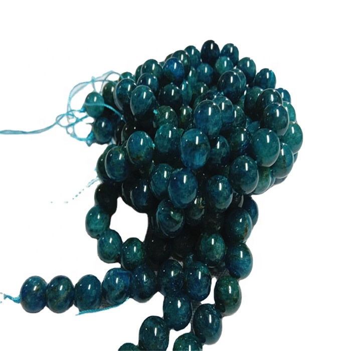 Natyrore apatite 3a formë rrumbullakët rruaza të butë dhe blu të lirshme të gurëve 11