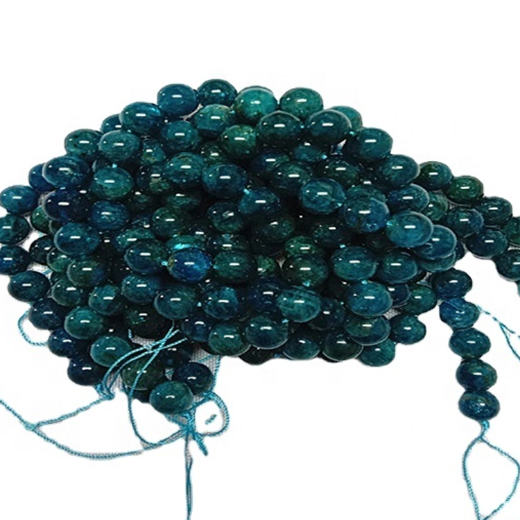 Natuurlike apatiet 3a ronde vorm krale glad en blou los edelsteen snare 11