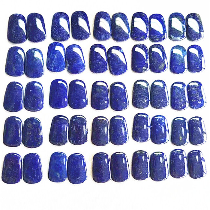 Pair Lapis Lazuli Gemstone Cabochon Přírodní kámen volné drahokamy kabiny Shoda náušnice pár úžasný 30