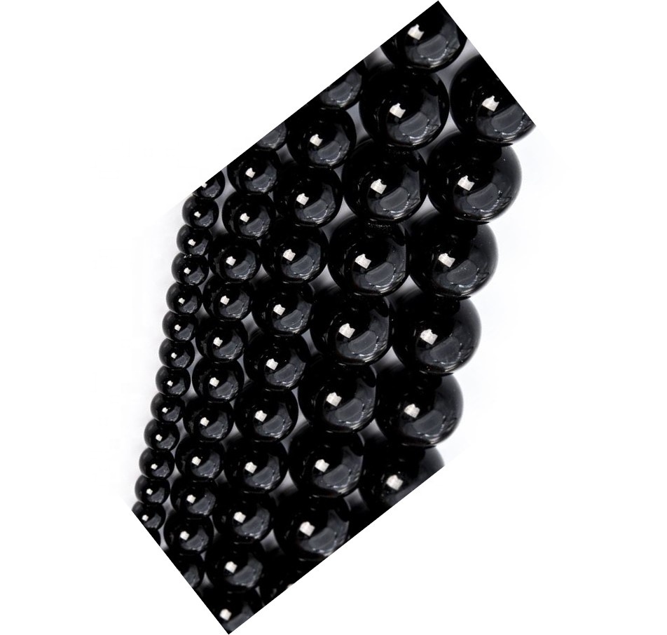 Black Agate Beads Genuine Natural Gemstone Redondo Perlas sueltas 6mm 8mm 10 mm Opciones de lote a granel 31