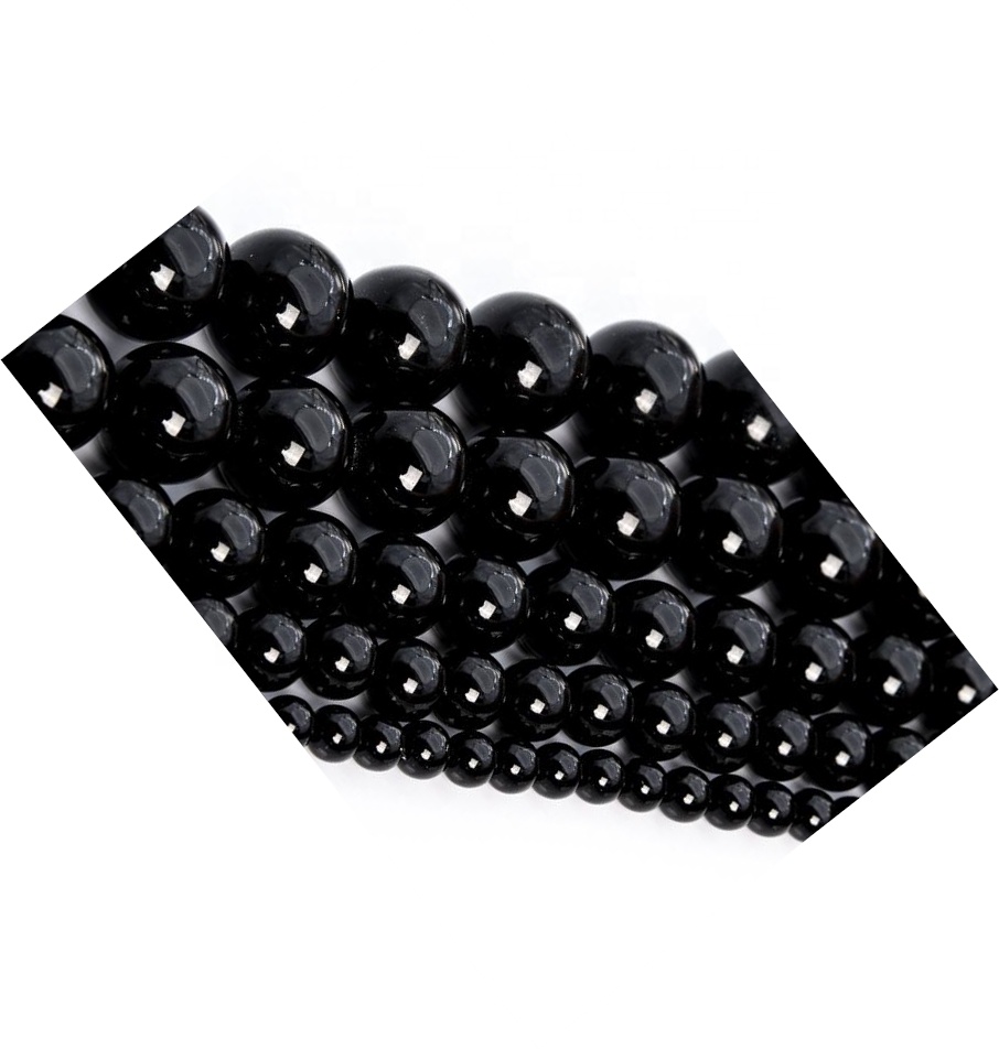Black Agate Beads Genuine Natural Gemstone Redondo Perlas sueltas 6mm 8mm 10 mm Opciones de lote a granel 33