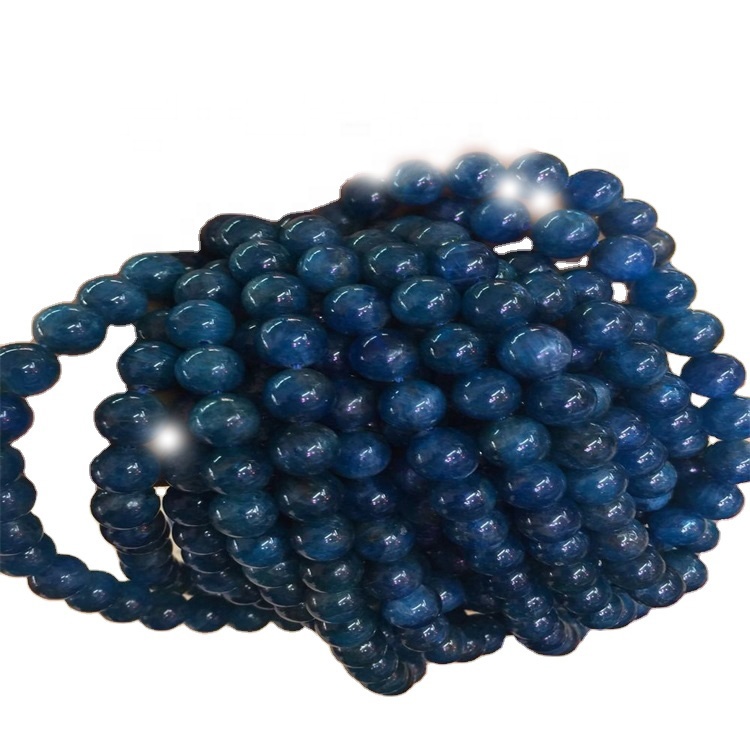 Natuerlike blauwe apatite rûne kralen genêzen enerzjy-edelstien losse kralen sieraden 7