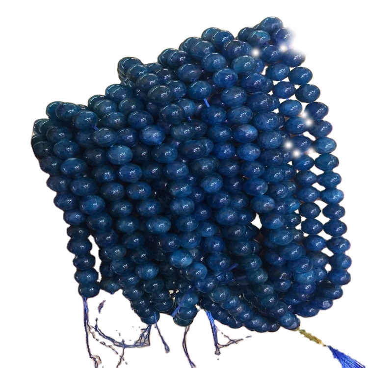 Natuerlike blauwe apatite rûne kralen genêzen enerzjy-edelstien losse kralen sieraden 9