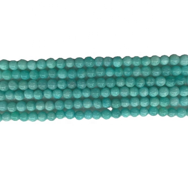 Rrumbullakët e rrumbullakët Amazonite rrumbullakët Semi Stones Gemstone natyrore rrumbullakët me rruaza të lirshme 30