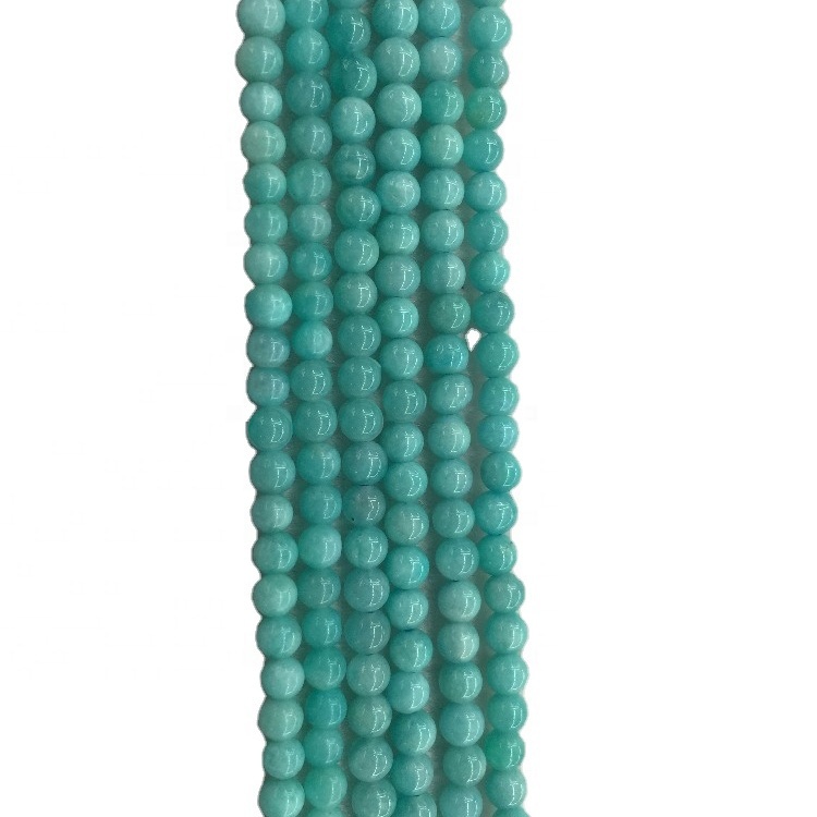 Rrumbullakët e rrumbullakët Amazonite rrumbullakët Semi Stones Gemstone natyrore rrumbullakët me rruaza të lirshme 32