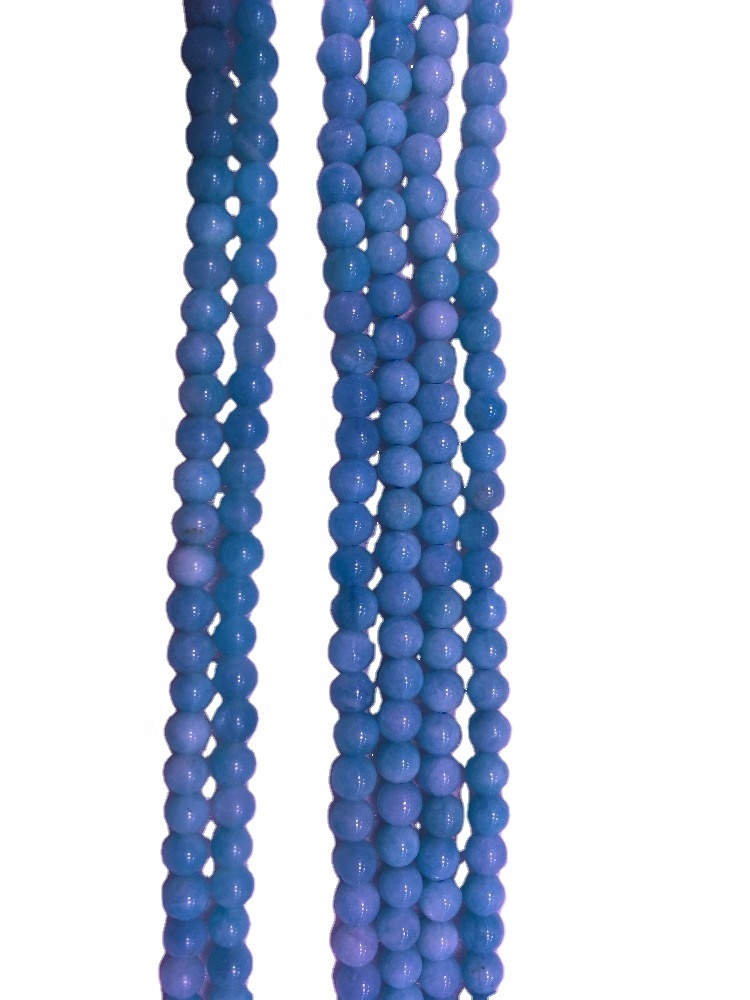 Rrumbullakët e rrumbullakët Amazonite rrumbullakët Semi Stones Gemstone natyrore rrumbullakët me rruaza të lirshme 34