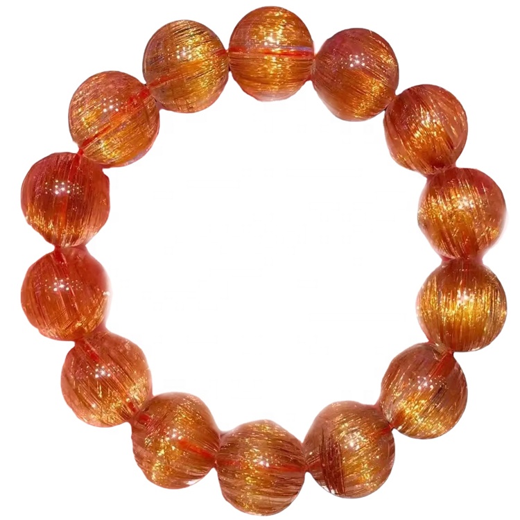 Nuovo prodotto a basso prezzo di rame naturale di rame naturale di quarzo rutilato perline per la vendita 7