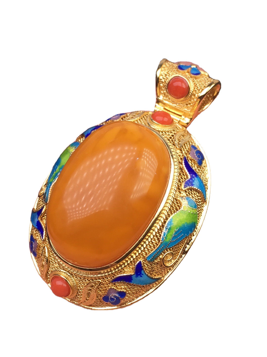 ਨਨਹੋਂਗ ਸਟੋਨ ਗੋਲਡ ਪਲੇਟਡ ਅੰਬਰ ਲਟਕਦਾ ਹੈ 32