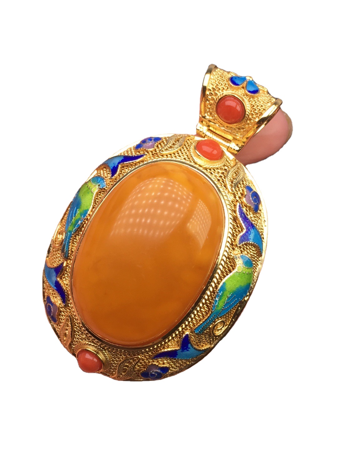 Nanhong Stone Gold plated սաթ կախազարդ 34