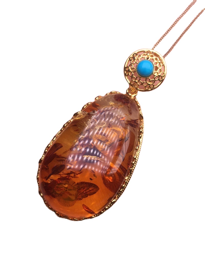இறந்த இலை வடிவம் நீல ஸ்பினல் agate pendant 9