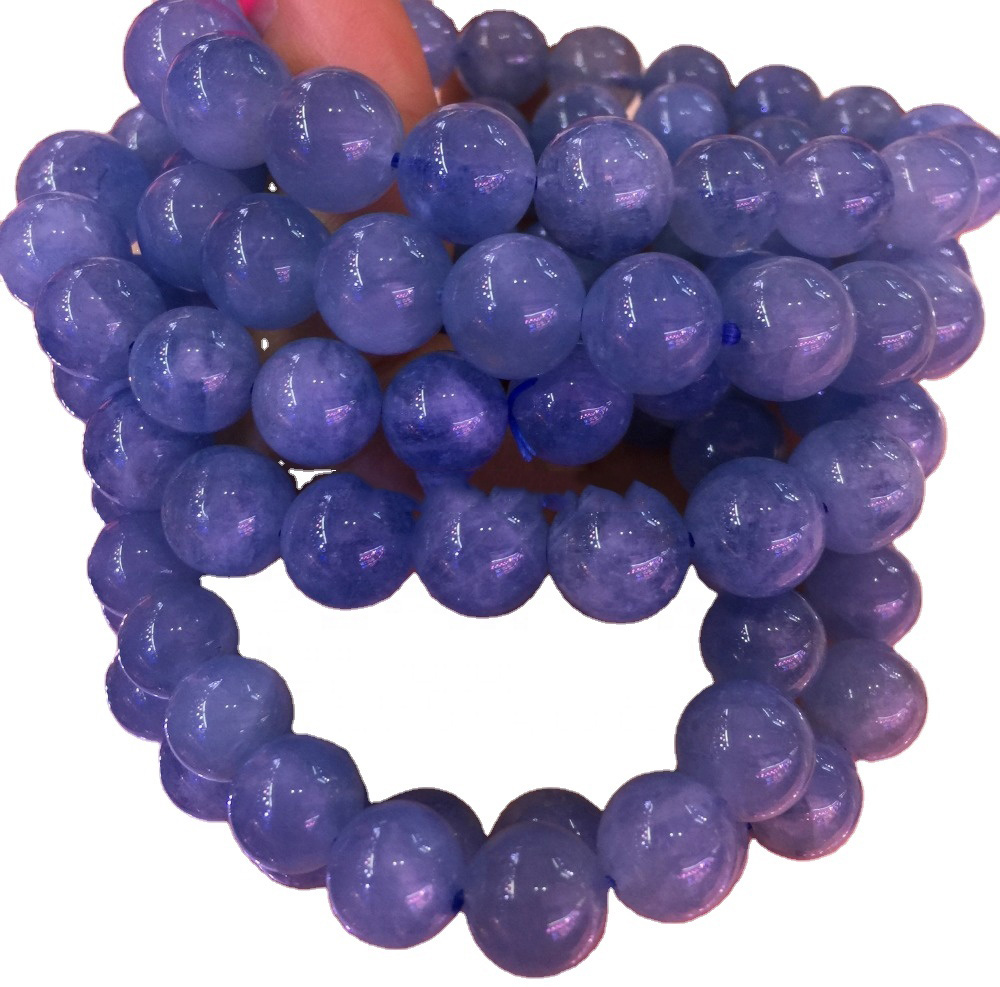 പ്രകൃതിദത്ത മുത്തുകളിൽ അപൂർവ ടാൻസാനൈറ്റ് 3 എ ബ്രേസ്ലെറ്റ് 6/8 മില്ലീമീറ്റർ മിനുസമാർന്ന അർദ്ധ-വിലയേറിയ കല്ലും വൃത്താകൃതിയിലുള്ള കല്ല് ആഭരണങ്ങളും 11