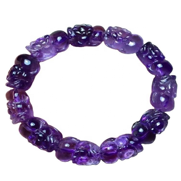 Shanga za kuchonga Amethyst hufanya vito vya bangili 9