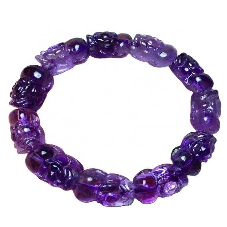 Shanga za kuchonga Amethyst hufanya vito vya bangili 7