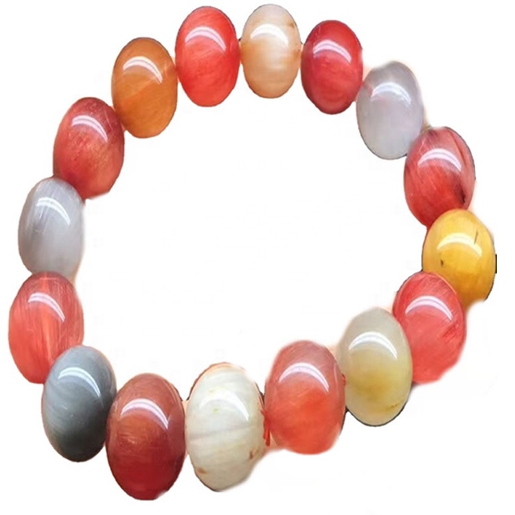 ചുവന്ന റുക്കേറ്റഡ് ക്വാർട്സ് മുത്തുകൾ ബ്രേസ്ലെറ്റ് ആഭരണങ്ങൾ 7