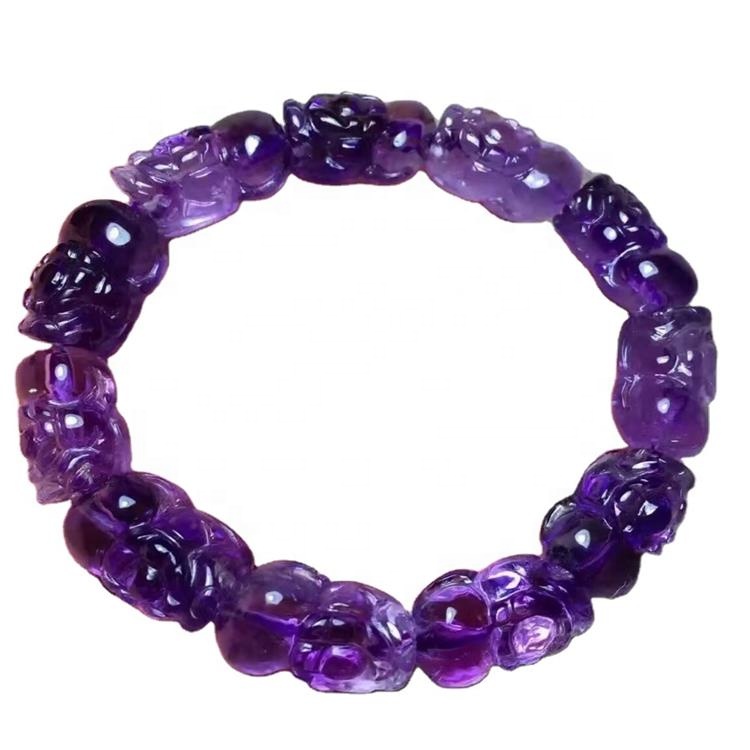 Shanga za kuchonga Amethyst hufanya vito vya bangili 11