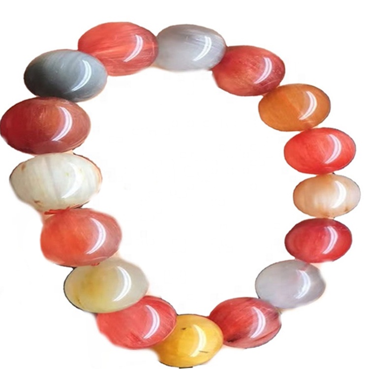 ചുവന്ന റുക്കേറ്റഡ് ക്വാർട്സ് മുത്തുകൾ ബ്രേസ്ലെറ്റ് ആഭരണങ്ങൾ 9