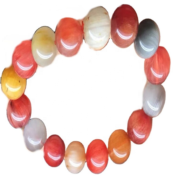 ചുവന്ന റുക്കേറ്റഡ് ക്വാർട്സ് മുത്തുകൾ ബ്രേസ്ലെറ്റ് ആഭരണങ്ങൾ 11