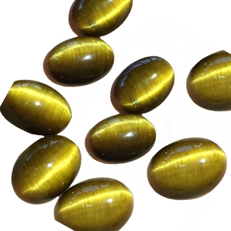 ස්වාභාවික ටයිගර් ඇස කැබන් ඕවලාකාර මැණික් ස්වාභාවික ටයිගර් අක්ෂි මැණික් ගල් 32