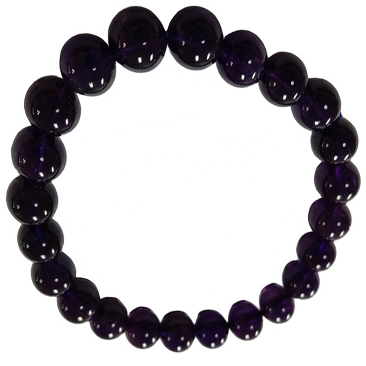 Մեծածախ թանկարժեք թանկարժեք քարեր Ապարանջան AMETHYST 8MM BEADS հմայքը 11