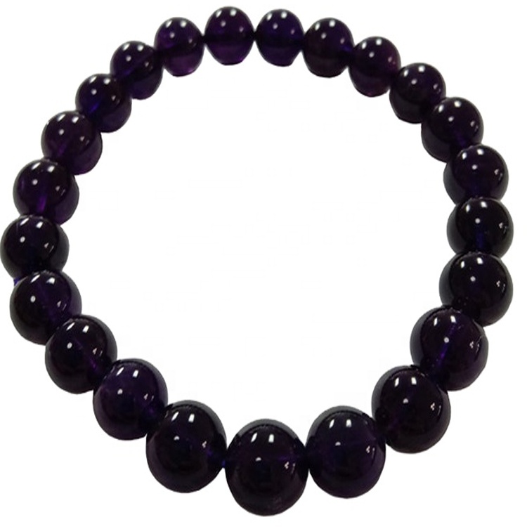Մեծածախ թանկարժեք թանկարժեք քարեր Ապարանջան AMETHYST 8MM BEADS հմայքը 7