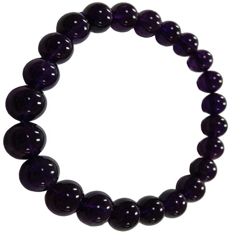 Մեծածախ թանկարժեք թանկարժեք քարեր Ապարանջան AMETHYST 8MM BEADS հմայքը 9