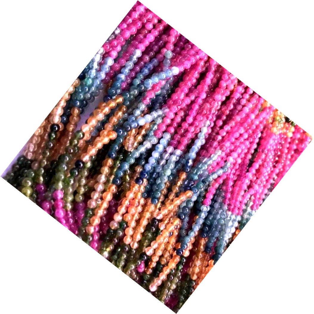 24Inch Top kualitas Tourmaline Rubellite Round Perhiasan Bunder 31