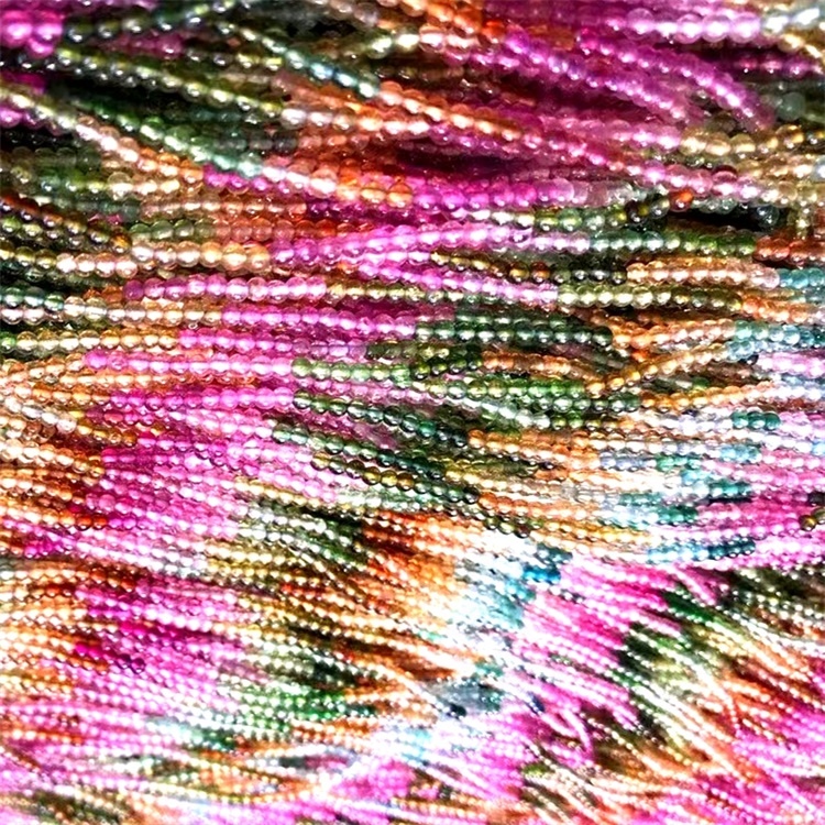 24Inch Top kualitas Tourmaline Rubellite Round Perhiasan Bunder 35