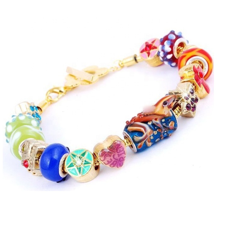 գերժամանակակից նորաձեւություն յուրահատուկ դիզայն Golden Charm Lucky Beads ձեռնաշղթա 9