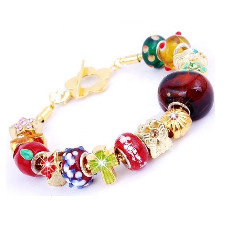 գերժամանակակից նորաձեւություն յուրահատուկ դիզայն Golden Charm Lucky Beads ձեռնաշղթա 11