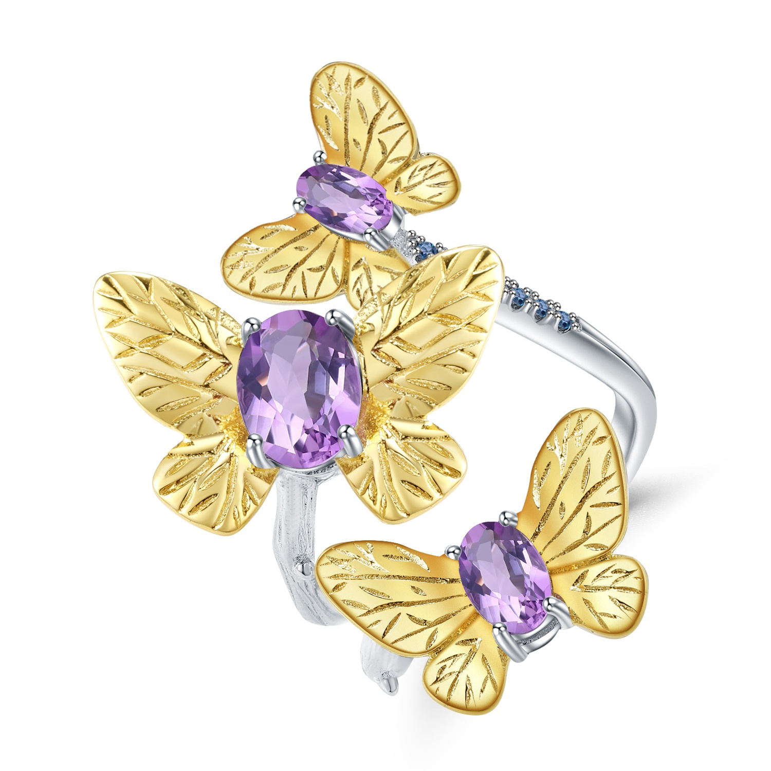 Flinterfoarmige Gold-plated Amethyst Ring 6