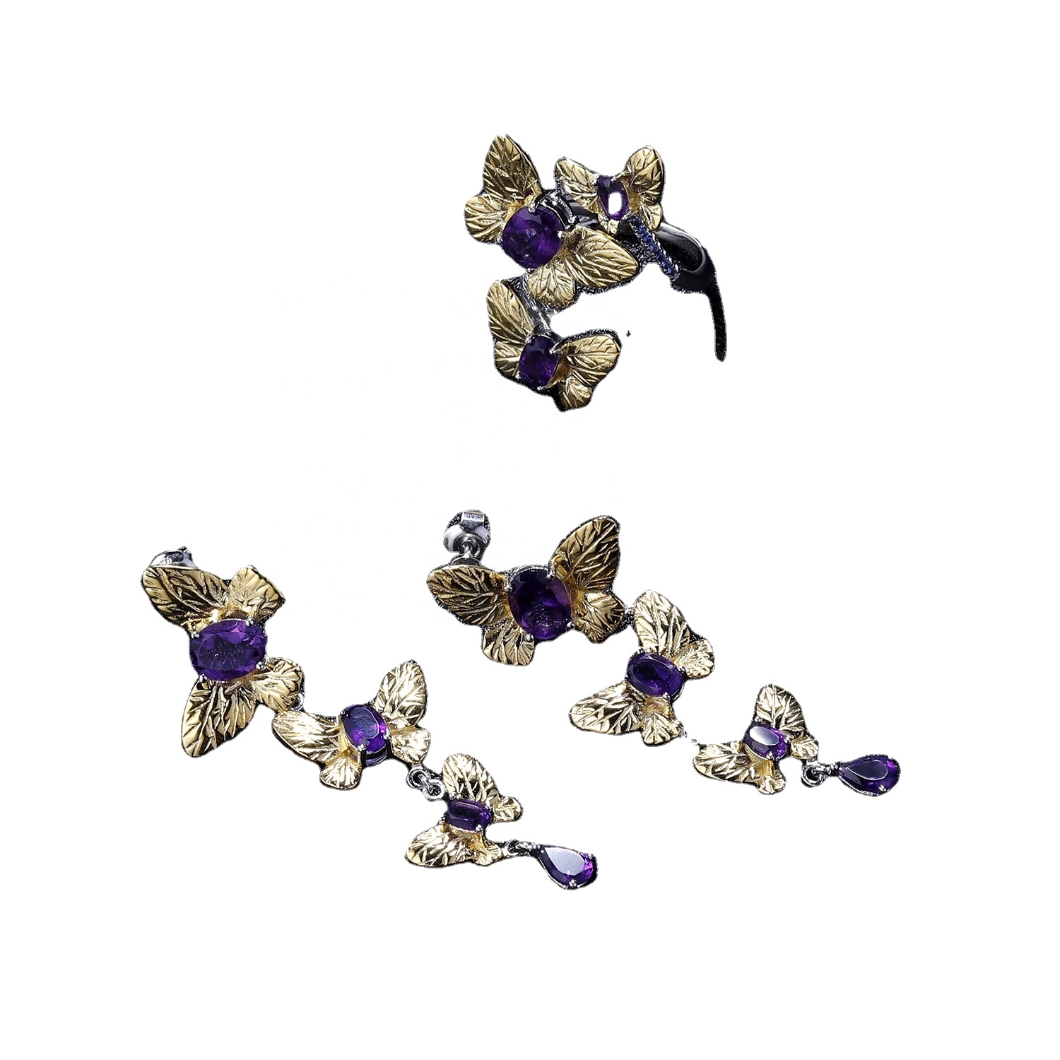 Flinterfoarmige Gold-plated Amethyst Ring 10