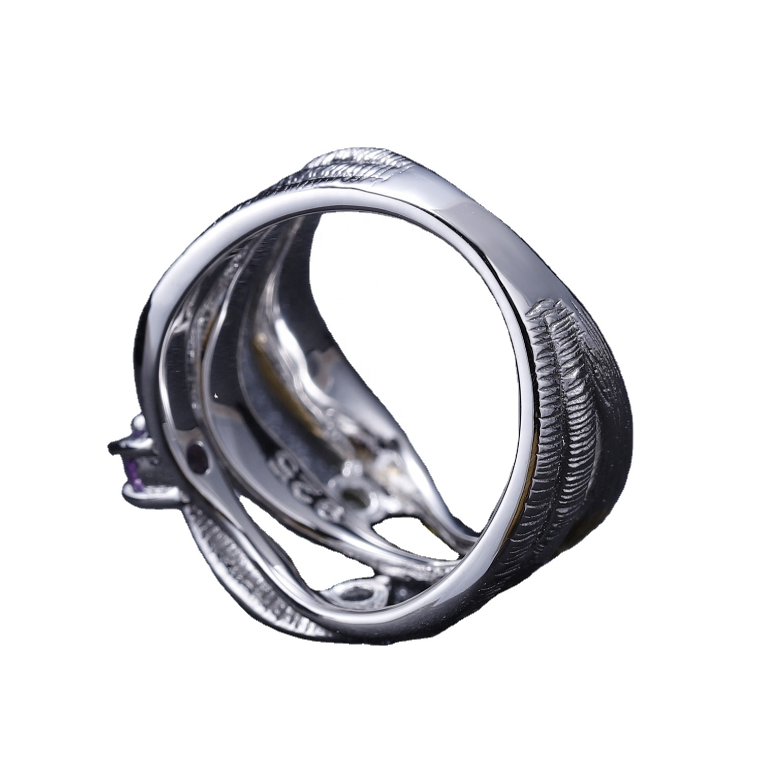 925 fedha za dhahabu zilizopigwa pete za turquoise. 32