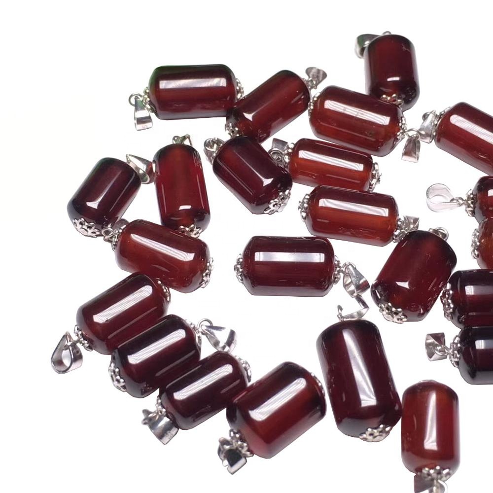 Customized Design Natural Clean Garnet Pendant Tube Bead Loose Gemstone Jewelry 7