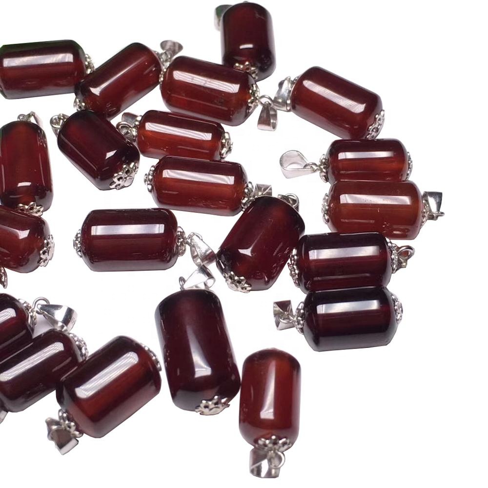 Customized Design Natural Clean Garnet Pendant Tube Bead Loose Gemstone Jewelry 9