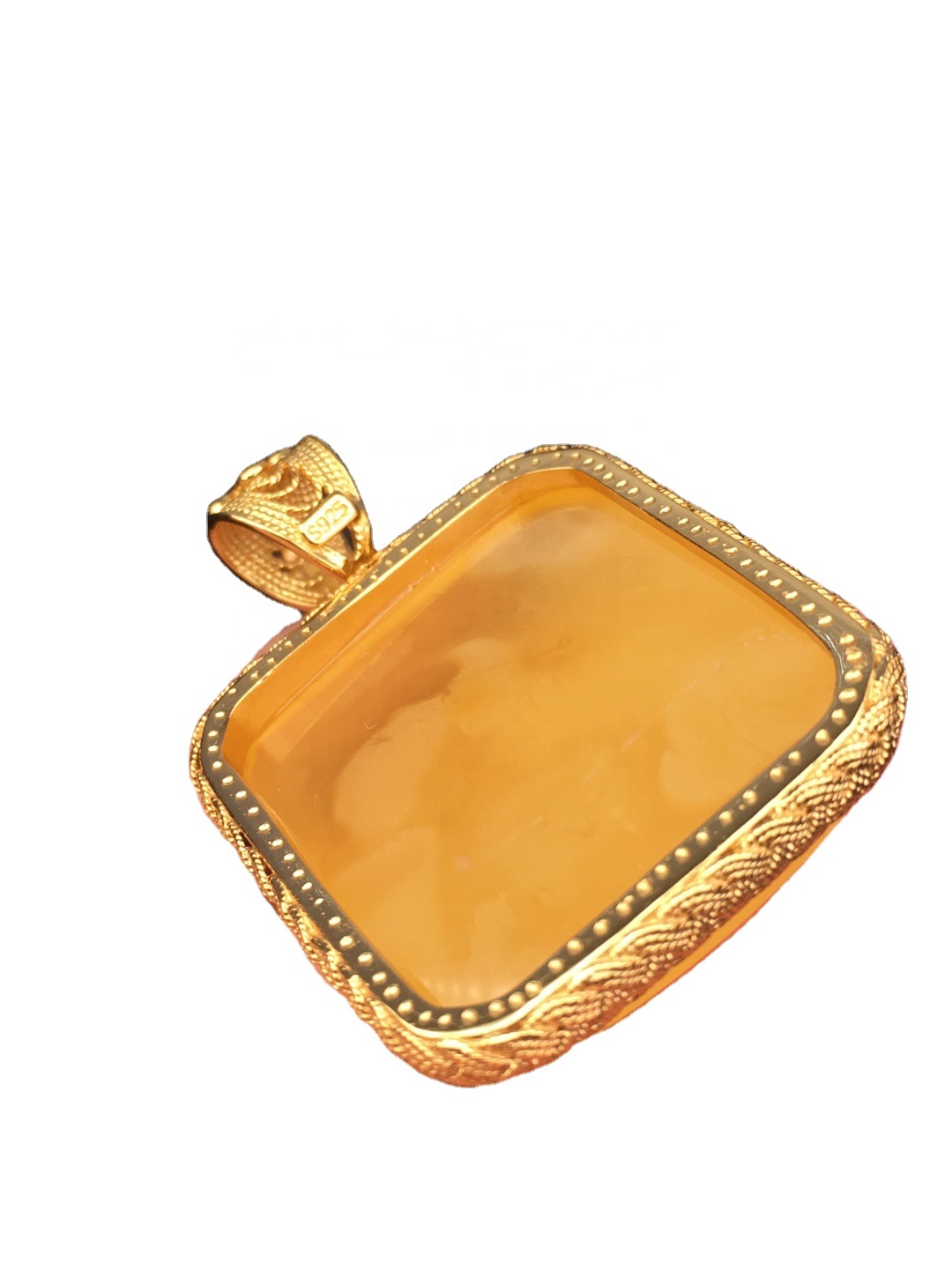 ਵਰਗ ਸੋਨੇ-ਪਲੇਟਡ ਅੰਬਰ ਲਟਕਦੇ ਹਨ 19