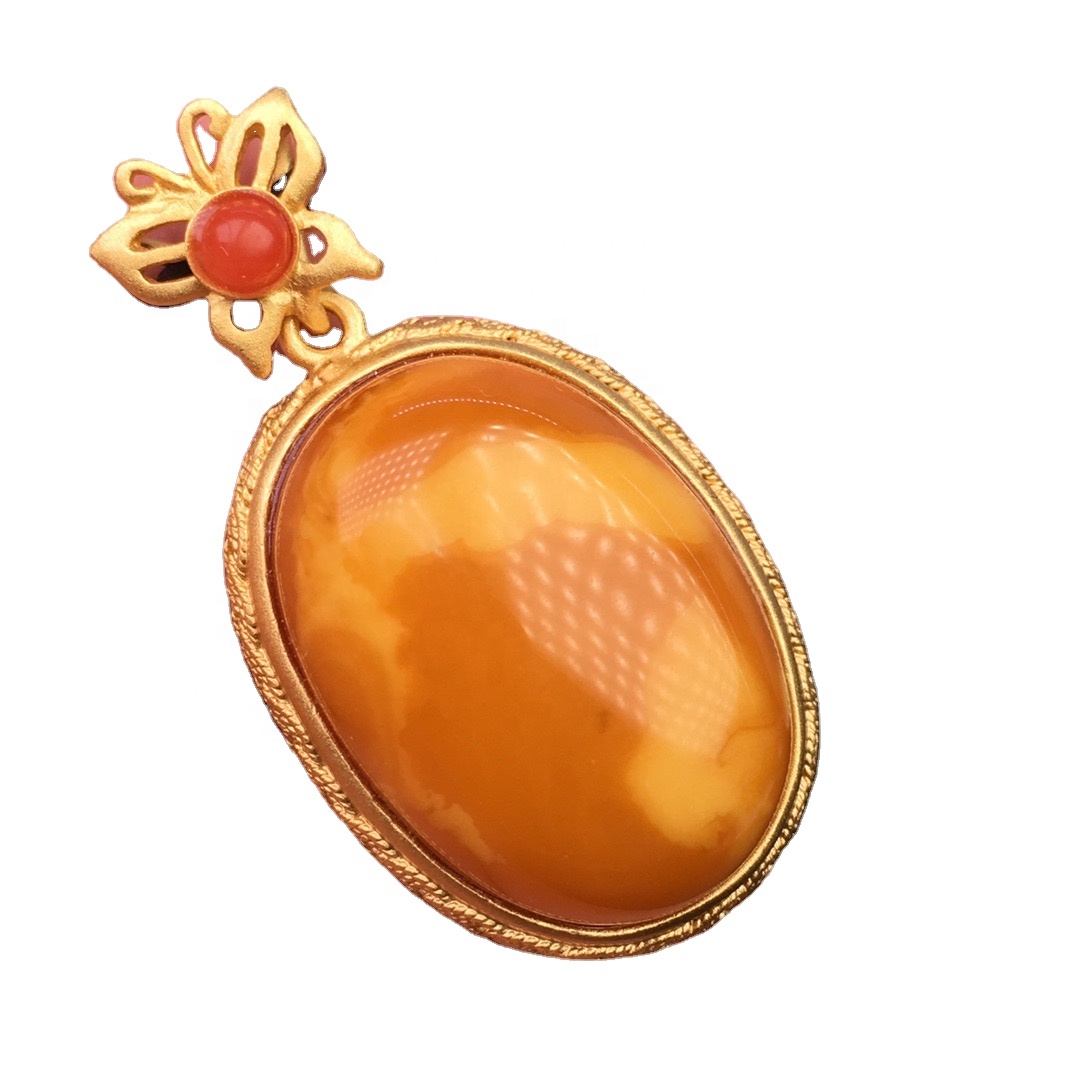 Oval Amber Amber pentrant / dahab ah oo loo yaqaan 'Ruby Peny Pentrant' 32