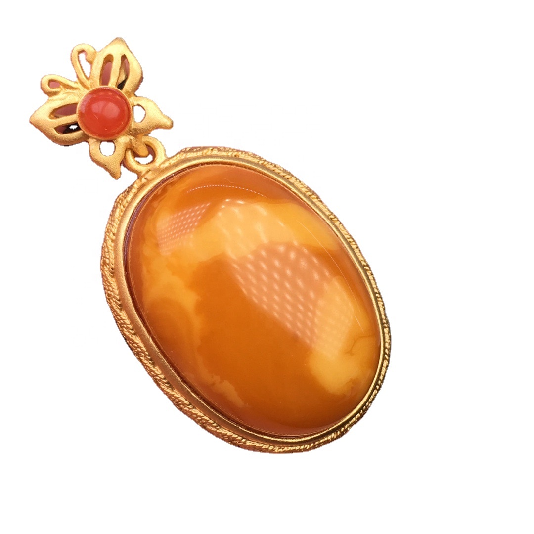 Oval Amber Amber pentrant / dahab ah oo loo yaqaan 'Ruby Peny Pentrant' 34