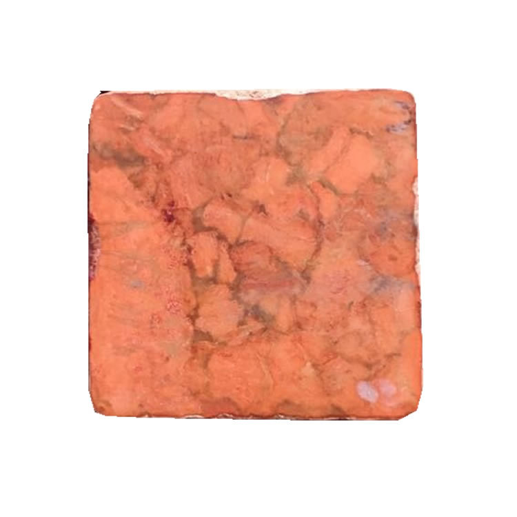 Oranje kleur saamgeperste koraal edelsteen bakstene maak groothandel 34