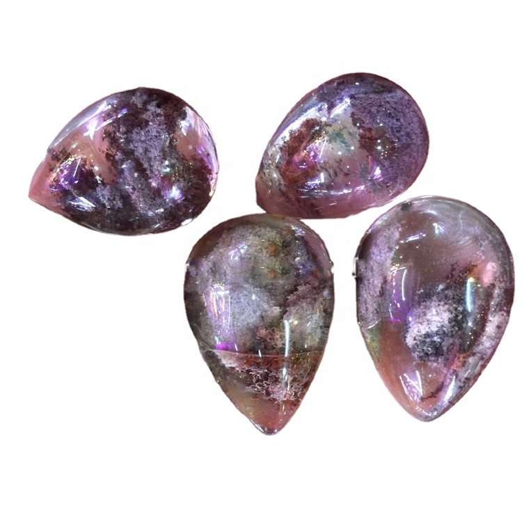 Aðlaðandi 3a einn sjaldgæft !!! Top Quality Garden Quartz Pear Shape Cabochon 35