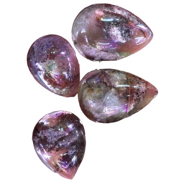 Aðlaðandi 3a einn sjaldgæft !!! Top Quality Garden Quartz Pear Shape Cabochon 33