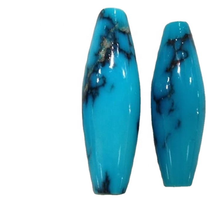 Super Top High Quality Natural Arizona Turquoise Glat Drum Shape Perler Engrospris 31