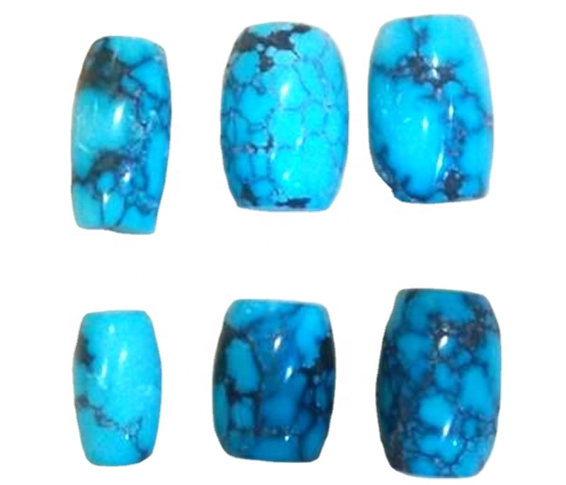 Super Top High Quality Natural Arizona Turquoise Glat Drum Shape Perler Engrospris 33
