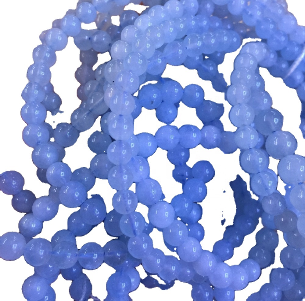 Calibrado Lácteo Aquamarine Contas redondas de pedra solta Fai por xunto 33