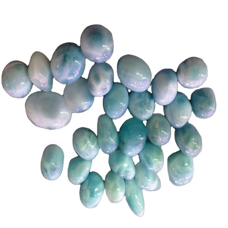 Natural Larimar Round Cabochons Blue Larimar Losse Gemstone Sieraden 32
