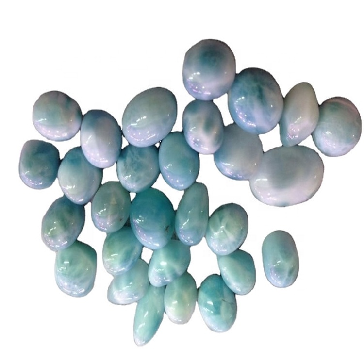 Natural Larimar Round Cabochons Blue Larimar Losse Gemstone Sieraden 34