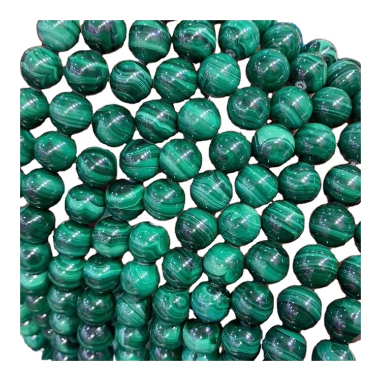 Natyrore Malachite Gurë Gurstone klasës 3A Light Green Smooth Round Lose Beads 11