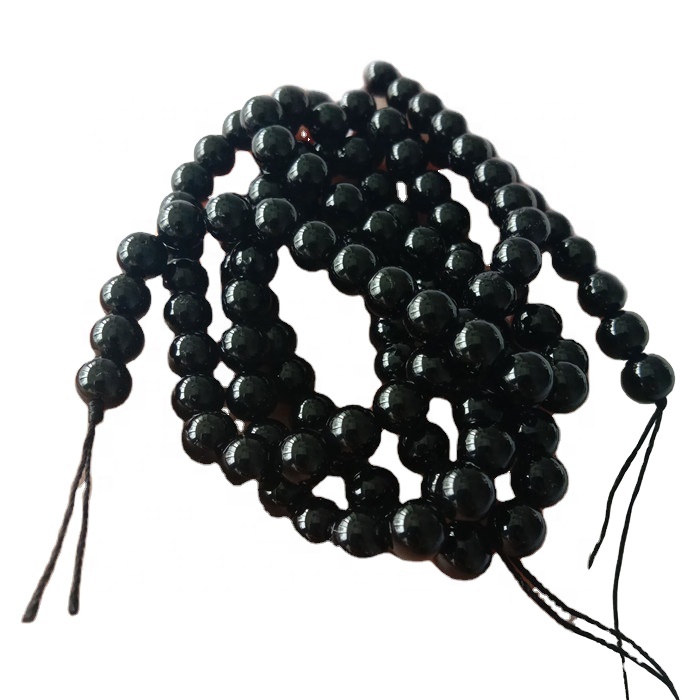 Veľkoobchod Natural Black Tourmaline Ab drahokam guľaté korálky Strutky Loak LEPLINY 6mm 9